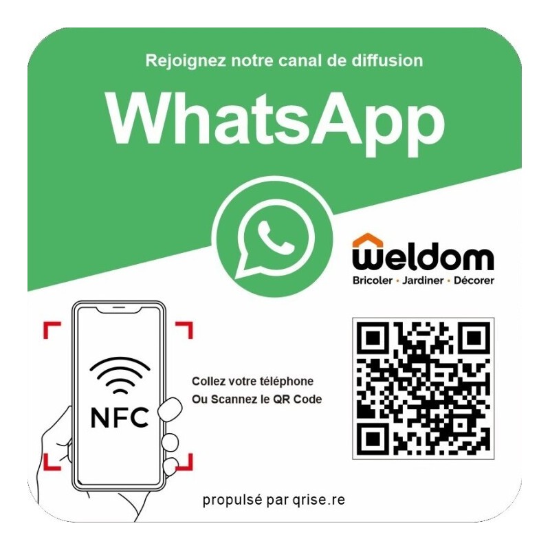 Plaque NFC WhatsApp